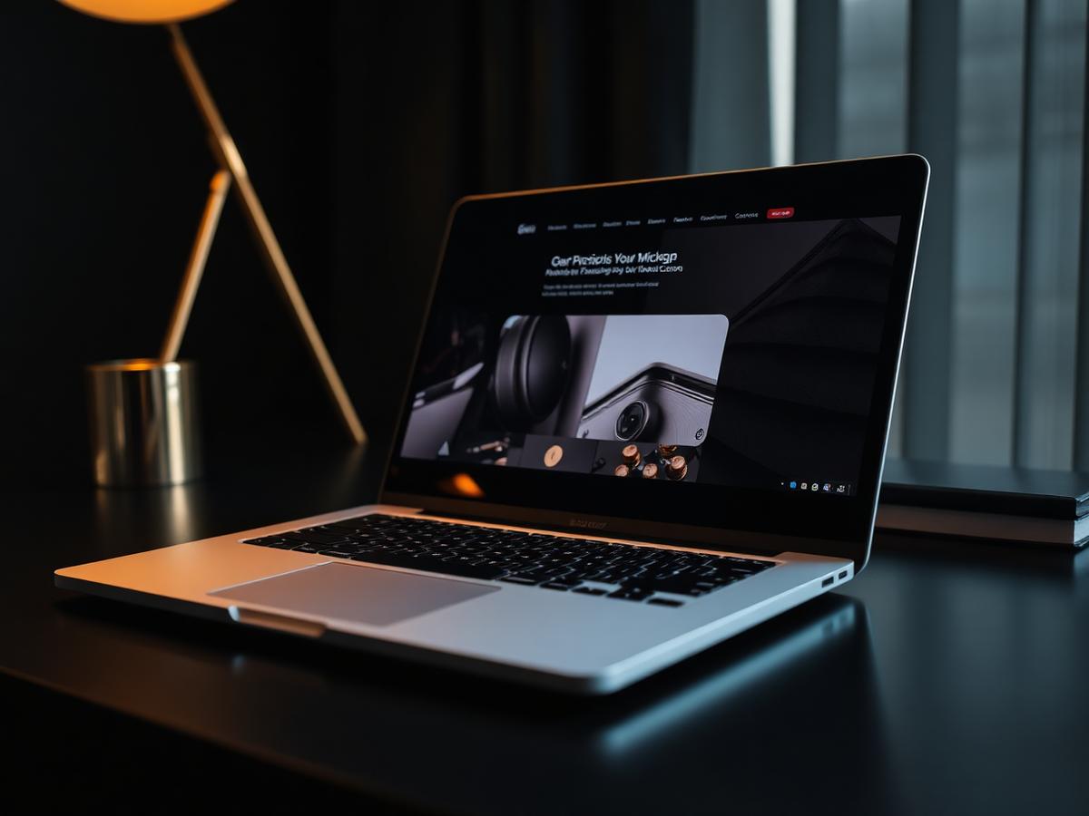 Laptop displaying a recent Rollins web project